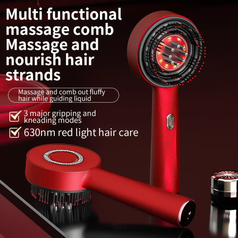 Electric Vibration Massage Comb Red Light