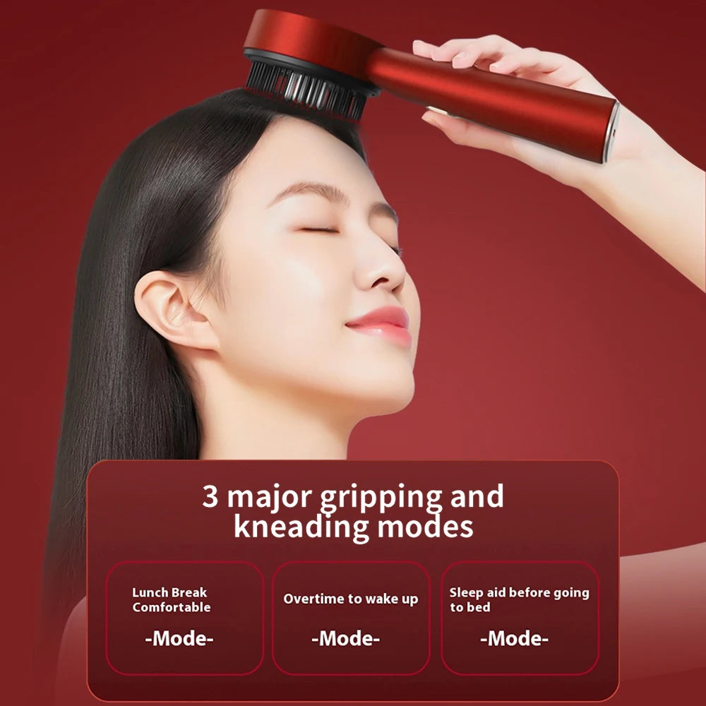 Electric Vibration Massage Comb Red Light