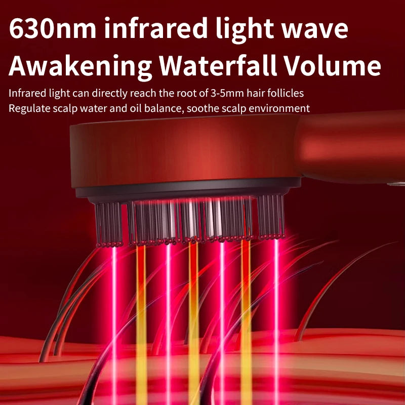 Electric Vibration Massage Comb Red Light