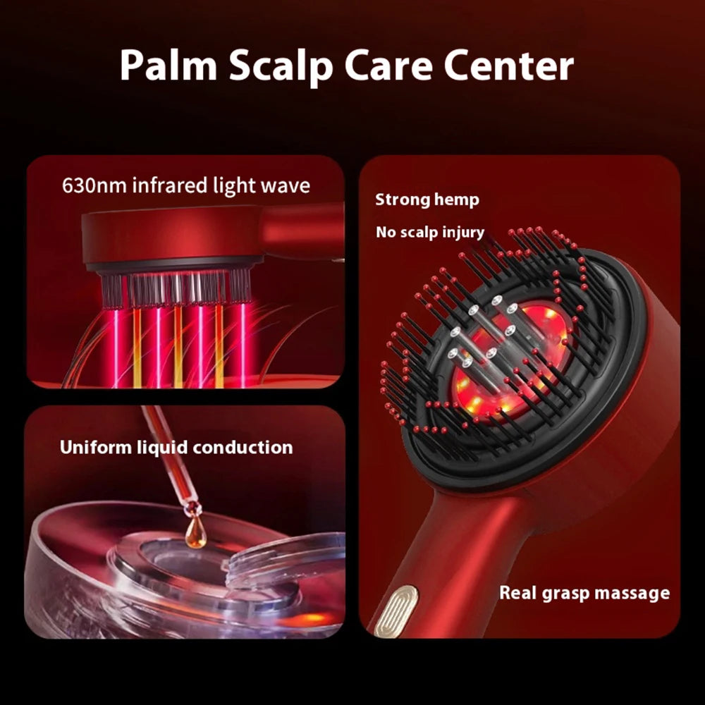 Electric Vibration Massage Comb Red Light
