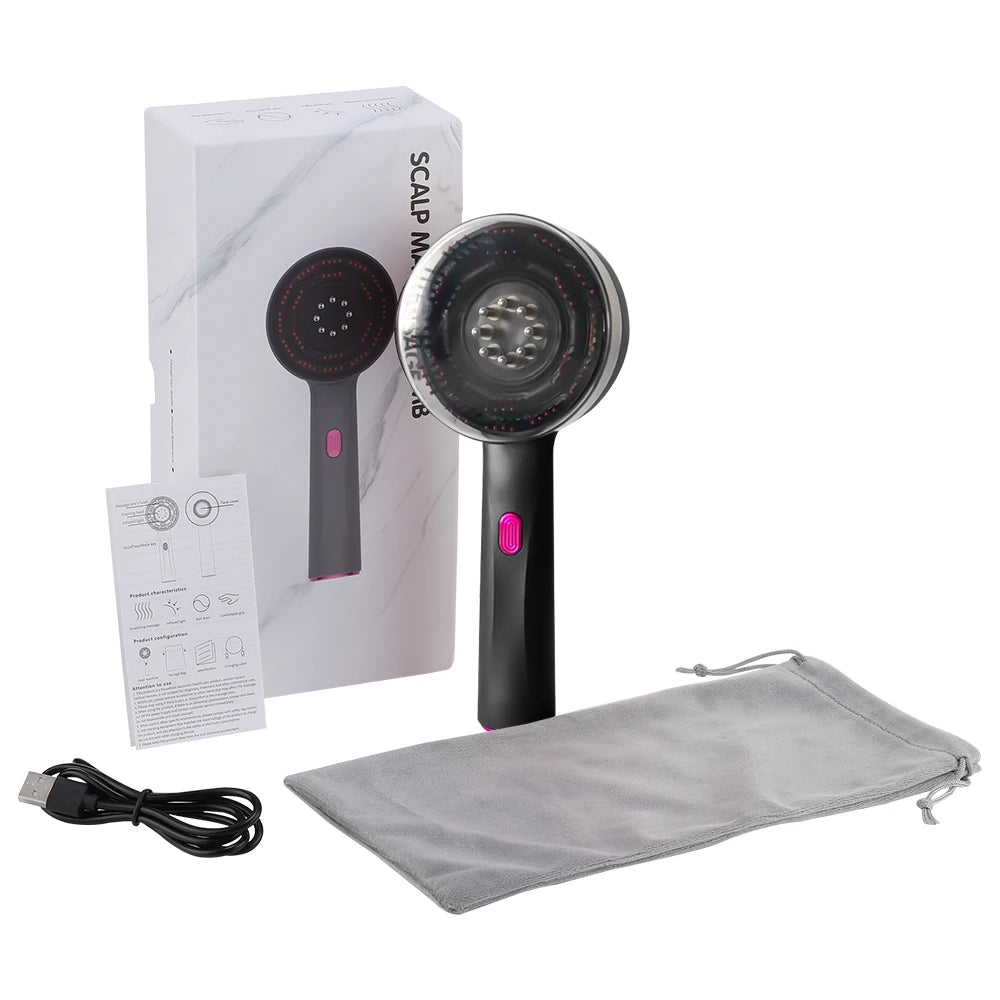 Electric Vibration Massage Comb Red Light