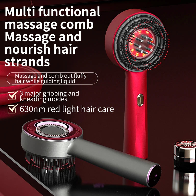 Electric Vibration Massage Comb Red Light