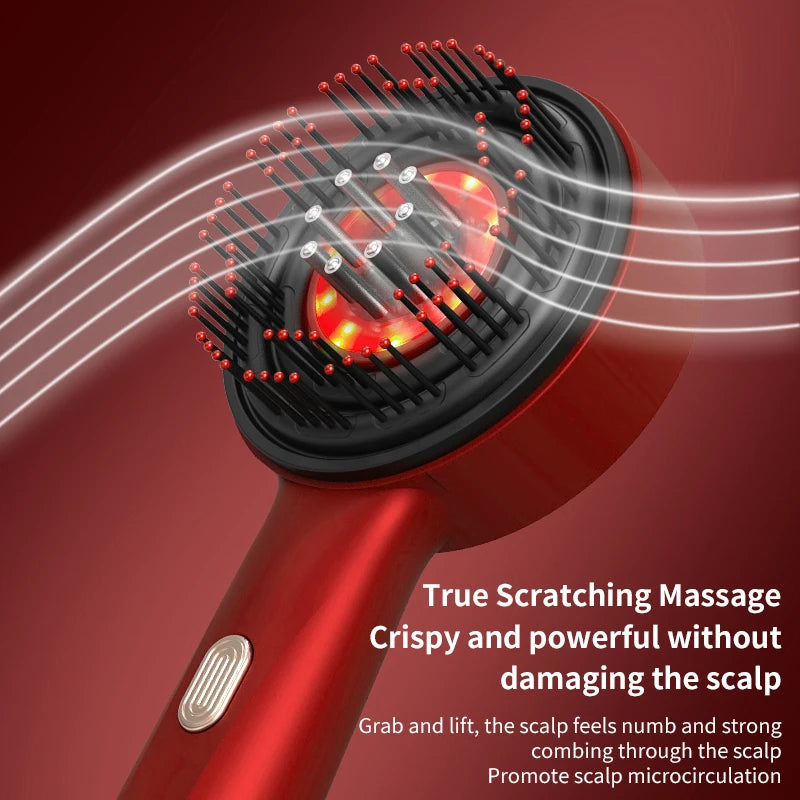 Electric Vibration Massage Comb Red Light