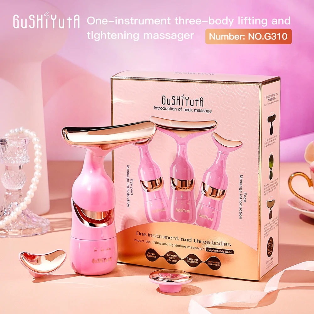 Facial Lifting Device Neck Facial Eye Massage Face Slimmer EMS Beauty Skin Tightening Wrinkle Anti Aging Face Massager