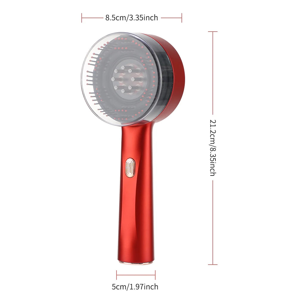 Electric Vibration Massage Comb Red Light